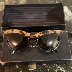 Black Prada Cat Eye Sunglasses with Tortoise shell